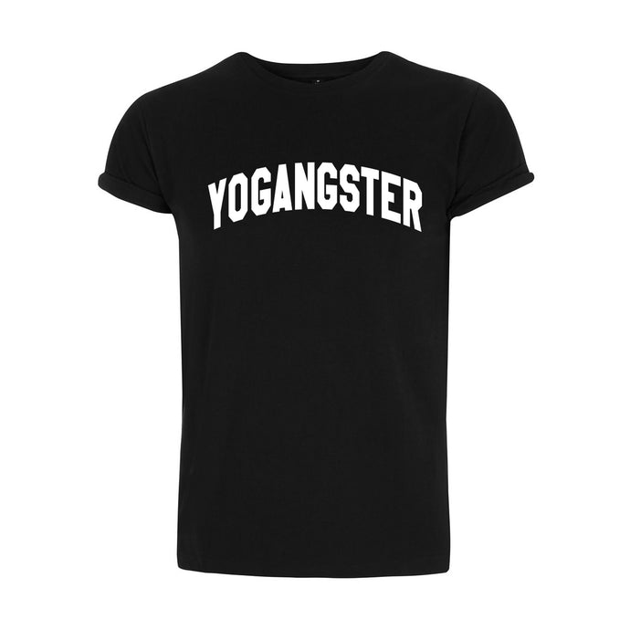 Yogangster Black Rolled Sleeve T Shirt