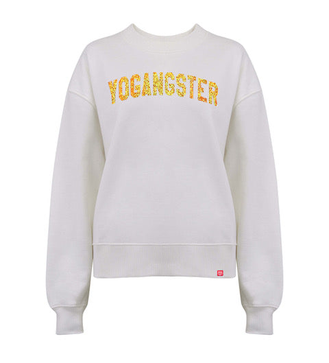 WOMENS DROPPED SHOULDER GOLD HOLOGRAPHIC FOIL SWEATSHIRT