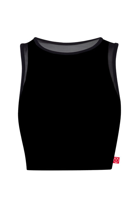 Core High Neck Mesh Back Top