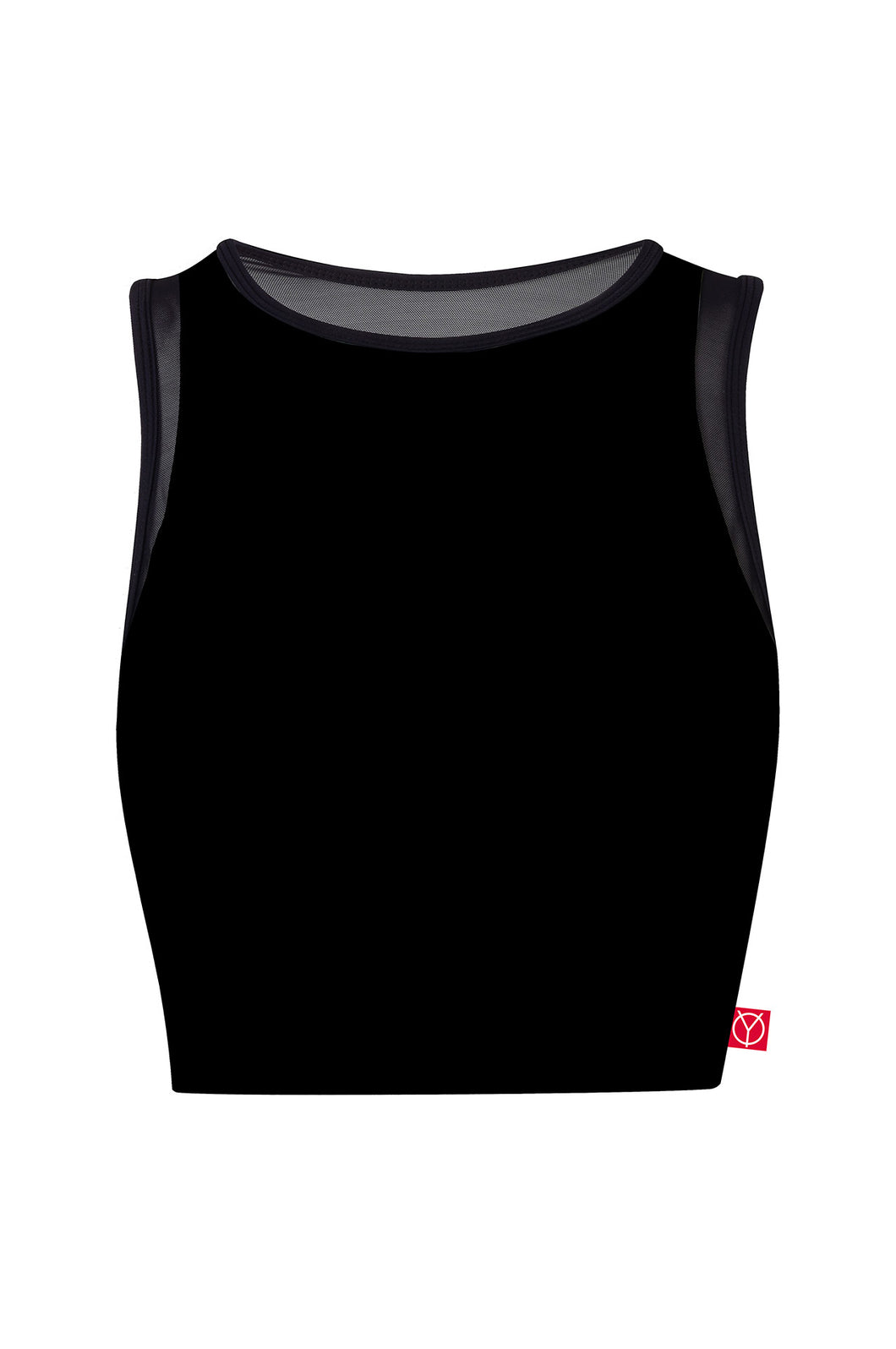Core High Neck Mesh Back Top