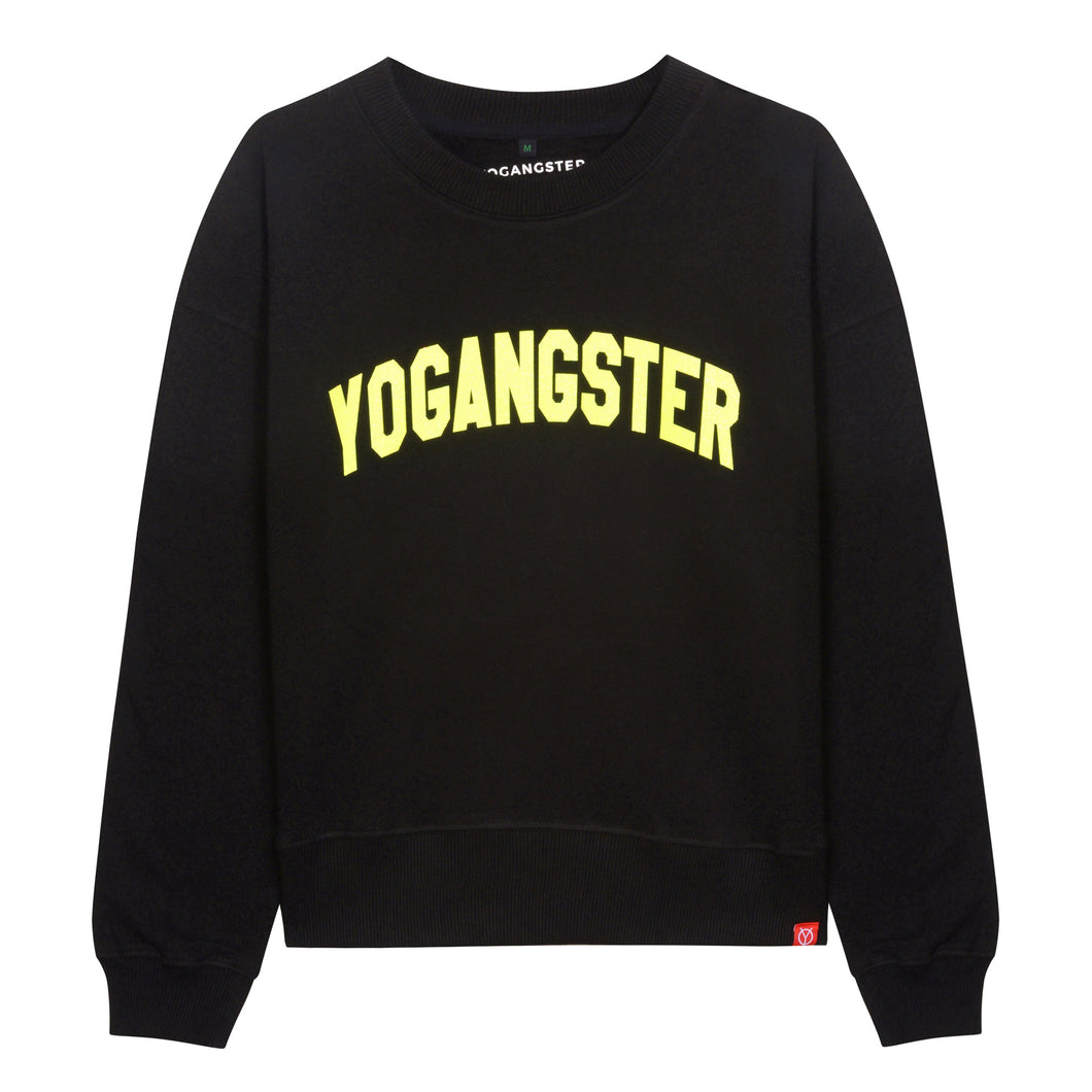 womens neon sparkle yoga sweatshirt